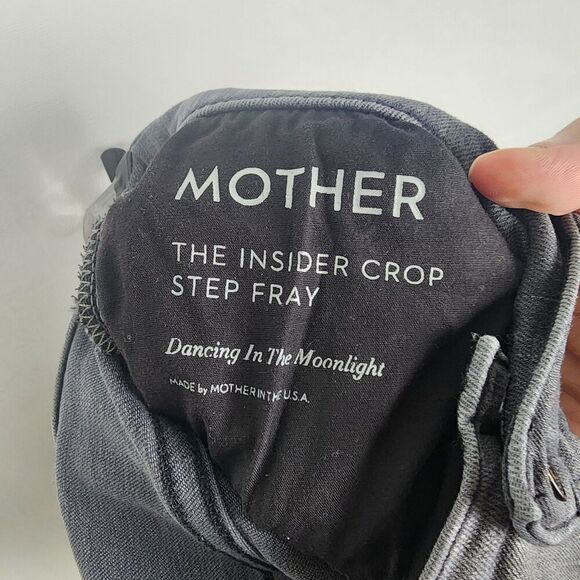 MOTHER The Insider crop Step Fray Jeans Size 24 Dark Grey Punk Grunge Casual - Picture 6 of 8